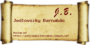 Jedlovszky Barnabás névjegykártya